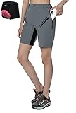 Cycorld MTB Hose Damen Fahrradhose, Mountainbike Hose mit Gepolstert, Schnelltrocknend MTB Shorts Damen Radhose Atmungsaktiv Radlerhose Outdoor Bike Shorts (Neu Grau, L)