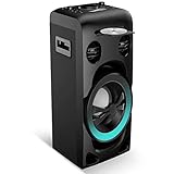 TIAMBOY Party-Lautsprecher Soundsystem Stereoanlage Kompaktanlage Soundbox mit CD-Player, DVD-Player, Bluetooth, UKW-Radio, USB/AUX-Eingang, 2 x Karaoke