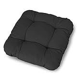 LILENO HOME 4er Set Stuhlkissen Schwarz (38x38x8 cm) - Sitzkissen für Gartenstuhl, Küche oder Esszimmerstuhl - Bequeme UV-beständige Indoor u. Outdoor Stuhlauflage als Stuhl Kissen