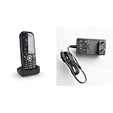 Snom M70 IP DECT Robustes Mobilteil EU/USA, VoIP, SIP, Bluetooth, HD, Alarmschlüssel, Vibration, Schwarz & 3931,A6 AA8EU 10WNetzteil für alleSnom-Telefone und Konferenz-VoIP-Telefone