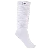 fesoi Damen Slouch Socks extra weite & hohe Socken Japan Style 120cm lang weiß Baumwolle Medium 39-42