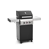 TAINO BLACK 2+1 Gasgrill 2 Brenner mit Seitenkocher Matt Schwarz