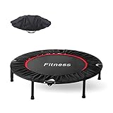 Trampolin Indoor, Trampolin für Kinder Ø 102cm, Trampolin für Erwachsenen, faltbares Fitnesstrampolin, Trampolin Outdoor mit Aufbewahrungstasche, Fitnesstrampolin zum Springen, max. Belastung 130KG