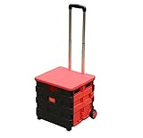 AUNEVN Handkarren Einkaufswagen, Folding Car Boot-Storage Box Mit 2 Rädern Einkaufswagen Grocery Reise Tragbarer Nahrungsmittelkorb Für Camping Picknick Trolleys