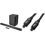 JBL Bar 3.1 – Kabellose 4K Ultra HD-Soundbar mit Subwoofer in Schwarz – Mit Dolby Surround Sound & Amazon Basics Toslink Optisches Digital-Audiokabel, 3 m