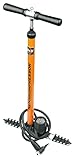 SKS GERMANY RENNKOMPRESSOR Standpumpe, Fahrradpumpe (Luftpumpe mit E.V.A.-Schlauchanschluss, mit Metallrohr und Gusseisenfuß, hochwertiges Präzisionsmanometer, Druck max.: 16 bar, 230 PSI), orange