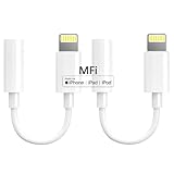 SKOYPU 2 Pack【MFI-Zertifiziert】 Lightning auf 3,5 mm Klinkenadapter Kopfhöreradapter für iPhone AUX Audiokabel Splitter Kompatibel mit iPhone 13/12/11/XS/XS Max/XR/ für alle iOS-Systeme