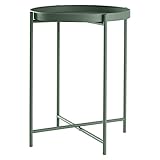 Beistelltisch Tabletttisch rund Ø38xH50cm Metall, Präzise Farbe:Grün