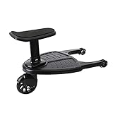 Buggy Board,Abnehmbar Buggyboard Mit Sitz,Kinderwagen Zubehör Für Kinder Von 2-6 Jahren(24 Kg),trittbrett Für Kinderwagen Universal Sicher Und Stabil,Kinderbuggy Trittbrett Mit GroßEr StehfläChe