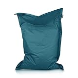 BuBiBag XXL Sitzsack, Outdoor Sitzsäcke für Kinder und Erwachsene, Bodenkissen Beanbag Fatboy wetterfest (Petrol 100x70cm)