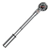 SKS GERMANY USP Profi-Dämpferpumpe (Fahrradpumpe, T-3103-Aluminium, Präzisionsmanometer, Druck max.: 22 bar / 315 PSI, Ventilanschluss: AV, Druckablassschraube, Werkstattpumpe, T-Griff), Silber