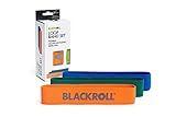 BLACKROLL® Loop Band Set (3er), Fitnessband Set für funktionales Training, hautfreundliche Trainingsbänder in 3 Stärken: leicht (orange), mittel (grün) & stark (blau), Made in Germany