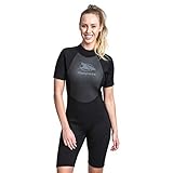 Trespass Scubadive, Black, L, Kurzer Neoprenanzug mit 7mm-Reißverschluss für Damen, Large, Schwarz