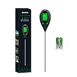 SONKIR Boden-pH-Meter, 4-in-1-Bodenfeuchtigkeits-/Licht-/pH-/Temperaturprüfer Garten-Werkzeugsätze für die Pflanzenpflege, idealer Bodenmesser für Garten, Rasen, Bauernhof, Batterie Enthalten (grün)