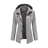 Windjacke Damen Leicht Herbst Winter Jacken Trendige Hoody Regenparka Winddicht Leicht Regenparka Übergangsjacke Klassisch Allgleiches Wetterschutzjacke Parka Jacke für Wandern Radfahren Camping