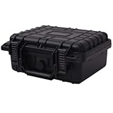 Gecheer Gefahrgutkoffer Transportkoffer Universalkoffer Fotokoffer Kamera Objektiv Schutz Koffer mit 3 Schaumstoff Schutzkoffer Schwarz 27x24,6x12,4 cm