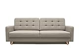 mb-moebel Schlafsofa Kippsofa Sofa mit Schlaffunktion Klappsofa Bettfunktion mit Bettkasten Couchgarnitur Couch Sofagarnitur - Carla (Beige)