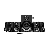 Logitech Z607 5.1 Surround Sound Lautsprecher, Bluetooth, CINCH, 160 W Spitzenleistung, Fernbedienung, kompatibel mit Computern, PCs, Fernsehern, Telefonen und Tablets, EU Stecker - Schwarz