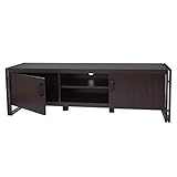 Mendler TV-Rack HWC-A27, Fernsehtisch Lowboard Kommode, 3D-Struktur Metall 45x140x40cm - Dunkelbraun