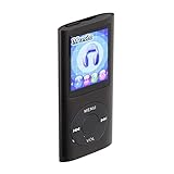 1,8 Zoll MP3 Player, Tft Farbdisplay, Unterstützt 64 GB Speicherkarte, Unterstützt Musik, Video, Bild, Aufnahme, Datei, Spiel, für Unterwegs, Reisen und Unterhaltung(Schwarz)