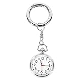 STOBOK Krankenschwester Taschenuhr mit Keychain Hängende Arzt Watch Quarz Bewegung Krankenschwestern Uhr Revers Uhren für Doktorkrankenschwester Einfach zu Lesen Silber