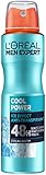 L'Oréal Men Expert Körperpflege, Ice Effekt Deospray für Männer mit integriertem Cooling-System für bis zu 48 Stunden Frische, Cool Power, 1 x 150 ml