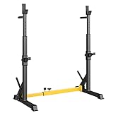 Squat Rack Hantelständer, verstellbare Langhantelablage höhenverstellbar, Multifunktione Kniebeugenständer für Bankdrücken, Schulterdrücken, Dip, einstellbare Hantelablage für Hause Gym