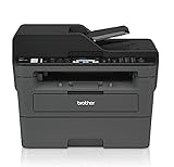 Brother MFC-L2710DN Kompaktes 4-in-1 S/W-Multifunktionsgerät (30 Seiten/Min., Drucken, scannen, kopieren, faxen, A4, echte 1.200x1.200 dpi, USB 2.0, Duplexdruck, LAN), dunkelgrau/schwarz