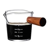 Milchkännchen aus Glas, Espressotasse, Glaskanne Milchkann mit Griff Ölspender Cappuccino Tassen Espresso Krug Schälchen Sahne Kanne für Kaffee Milch Aufschäumen Tasse 100ml