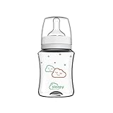 SLEEPY BOTTLE Babyflasche - Ergonomisches Design, 250 ml, Anti-Kolik Silikon-Sauger, Größe L für 6+ Monate, Schneller Nahrungsfluss, BPA-frei