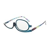 Kalttoy Mode Damen Schminkbrille,Make up Brille mit klappbaren Brillenglas,Lesebrillen +1,0 +1,5 +2,0 +2,5 +3,0 +3,5 +4,0 (Blau, 3,0)