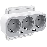 Steckdosenadapter Steckdose 5 in 1 Mehrfachsteckdose mit 2 USB Aufputz Mehrfachsteckdose Ohne Kabel Ladegerät Netzteil USB Weiß für Phone