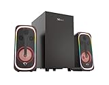 Trust Gaming GXT 635 Rumax 2.1 Bluetooth PC Lautsprecher mit Subwoofer, 80 W (40 W RMS), Computer Boxen, Kabellos, Speakers mit RGB, Fernbedienung, 2.1 Soundsystem für PC, Laptop, Xbox, PS4, PS5