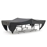 Wooauto Ping-Pong Tischabdeckungen,420D Oxford-Tuch Tischtennisplatte Staubschutz Wasserdicht Abdeckhülle Outdoor-Übungen Staubdichte mit Schnalle für Tischtennisplattenschutz 280 x153x76cm,Schwarz