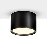 Ritif 12W Deckenspot LED Schwarz Deckenstrahler Warmweiß 3000K Deckenleuchte Aufbaustrahler Aufbauleuchte Wohnzimmer Esszimmer Küche Flur Schlafzimmer Ø120mm