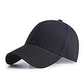 Bakicey Baseball Cap Unisex Outdoor Sonnenhut Damen Baseball Cap Baumwolle Baseball Mützen Erwachsenen Casual Hip Hop Baseboard Baseballkappe Verstellbar Herren Baseball Cap Kappe (Schwarz)