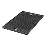 Grillfürst Universal Gusseisenplatte Grill 45,1 x 29,5 cm - Massive Gusseisen Grillplatte mit großen Griffen, Gussplatte beidseitig verwendbar, für Napoleon Rogue 425, 525 (ab 2020) und 625