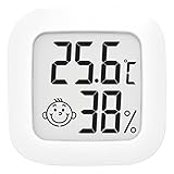 LVLUOKJ Digital Hygrometer Indoor Thermometer, Mini Room Hygrometer LCD Digital Temperature Gauge Sensor Humidity Meter (Color : White B)