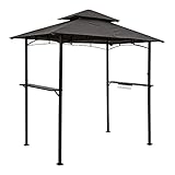 STILISTA® Grillpavillon 240 x 150 x 245 cm mit Doppelschichtdach aus Polyester, Gestell aus pulverbeschichtetem Stahl, anthrazit