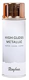 Rayher 34424638 High gloss Metallic Spray, kupfer, Dose 200 ml, hochglänzender Metallic-Effektspray, Acrylspray für Metalleffekte, für den Innenbereich