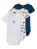 NAME IT Baby Jungen 3er-Pack Kurzarm Bodys Legion Blue 74