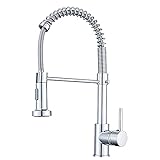 Cobbe Küchenarmatur, Spring Wasserhahn Küche mit Pull Down Sprüher Brause, 2 Sprühmodi High Arc Einhebel Pültisch Mischbatterie (Chrom)