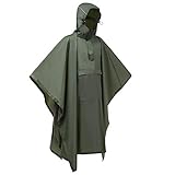 Ahsado Regenponcho, 3-in-1 Multifunktionales Regencape zum Camping Wandern für Erwachsene, Männer/Frauen