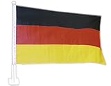 Idena 8310097 - Autofahne Deutschland, Größe 30 x 45 cm, Nationalflagge, schwarz, rot, gold, Fensterfahne, WM, Weltmeisterschaft, EM, Europameisterschaft, Fußball, Handball, Fanartikel, Autofenster