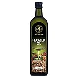 Leinöl 750 ml - Speiseöl - Leinsamenöl - Glasflasche - Vegan - Kaltgepresst - Unraffiniert - Nativ - Gewürzöl - Salatöl - Gourmet Öl - Lein-Öl zum Salate, Speisen, Salatdressings