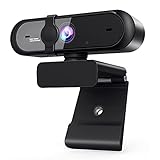 Full HD Webcam, USB 1080P Web Kamera mit Sichtschutz für PC, Autofokus Webcam mit Mikrofon für Video Konferenzen, YouTube, Skype, Online-Lernen, Weitwinkel, Facetime-Teams1