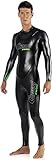 Cressi Triton, Schwimmanzug Herren Neopren, Triathlonanzug 1.5mm,Schwarz/Grün,L/4