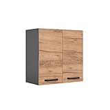 VICCO Küchenschrank R-Line Hängeschrank Unterschrank Küchenzeile Küchenunterschran Anthrazit (Eiche, Hängeschrank 60cm)