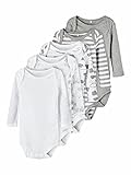 NAME IT Unisex Baby Body Set aus Bio-Baumwolle Grey Melange 92