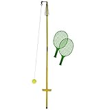 Best Sporting Twistball-Set I Circletennis für den Garten I 2 Circle-Tennis Schläger & 1 Swingball I Ball mit Schnur mit Schläger I Gartenspiele für Kinder & Erwachsene I Pulverbeschichtet